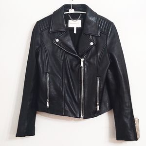 BCBGeneration Black Leather Moto Jacket- Medium